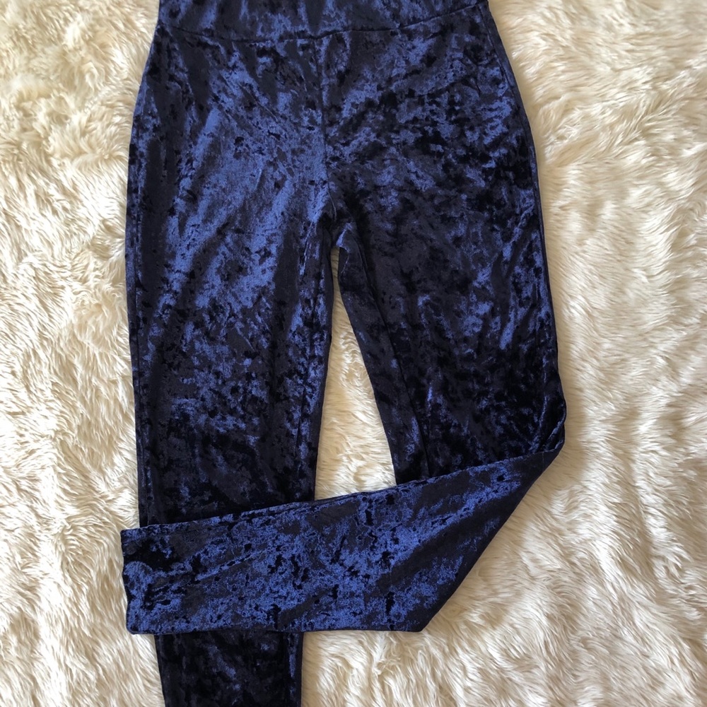 Navy Blue velvet Leggins